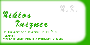 miklos knizner business card